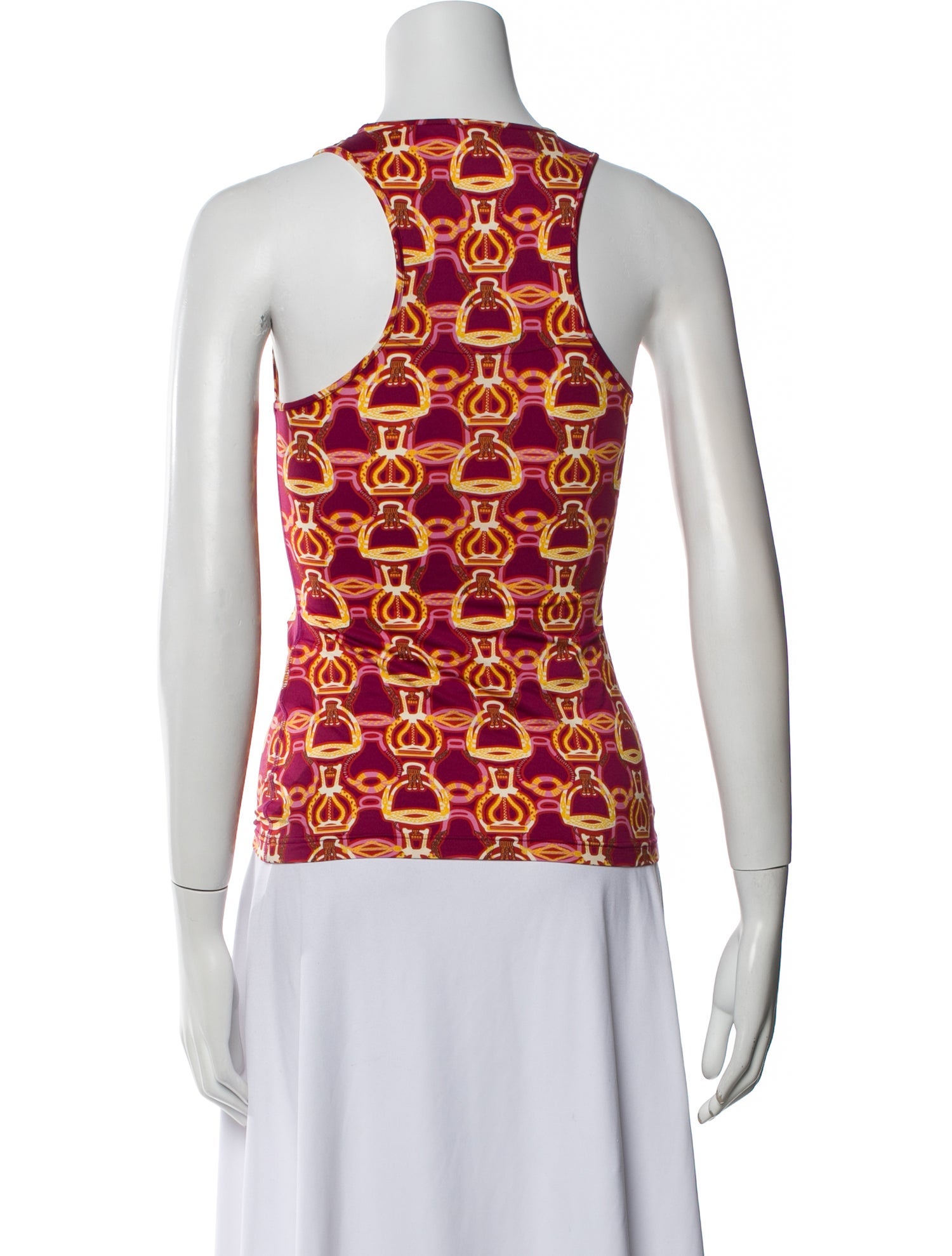Hermès Printed Scoop Neck Top